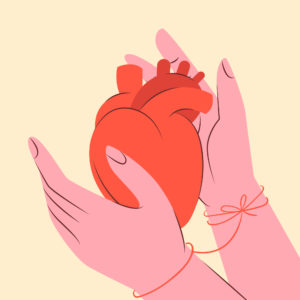 Cœur entre deux main cohérence cardiaque